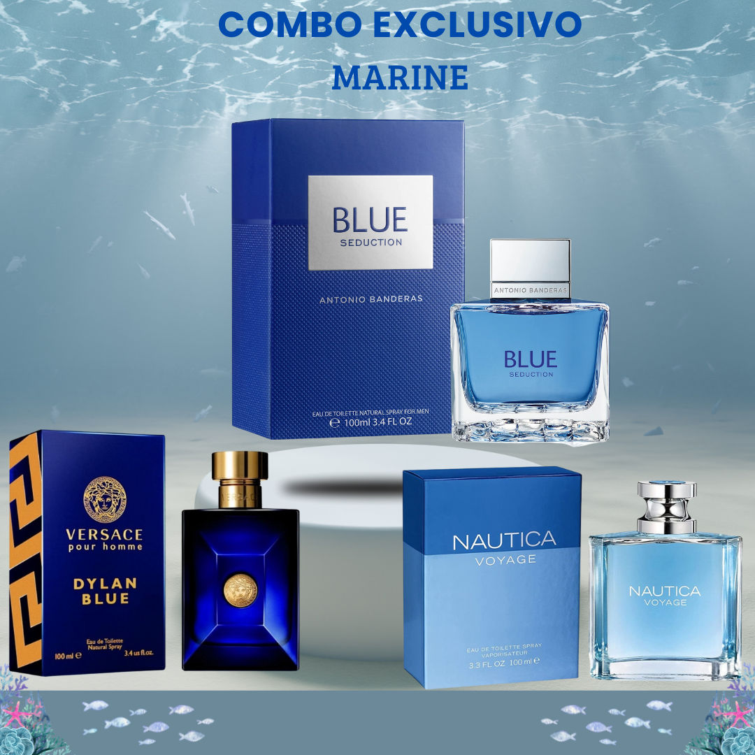 🌊 Combo Exclusivo Marine – Un Soplo de Frescura para el Verano 🌞 - Dylan blue + Blue seduction + Náutica voyage + REGALO